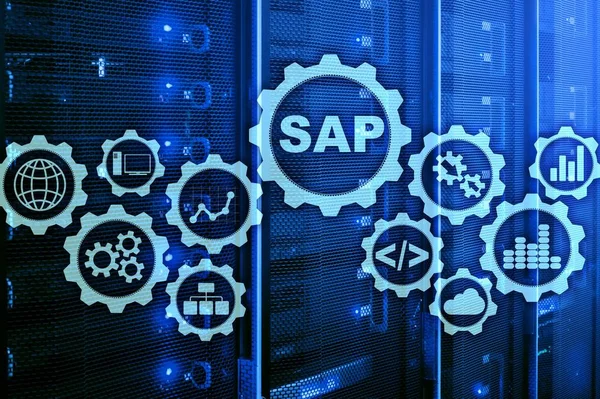 Концепция SAP System Software Automation на виртуальном экране. — стоковое фото