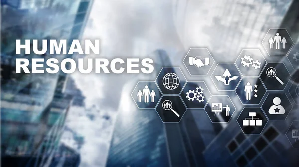 Recursos Humanos Concepto de gestión de recursos humanos. Grupo de recursos humanos, atención al cliente y empleados —  Fotos de Stock