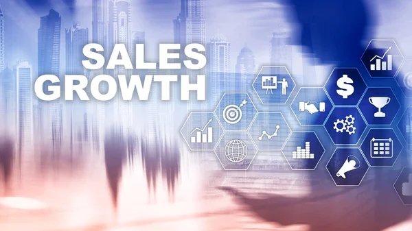 Chart growth concept. Sales increase, marketing strategy. Double exposure with business graph