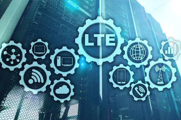LTE, Wireless Business Internet and Virtual Reality Concept. Information Communication Technology on a server background — Stock Photo, Image