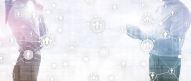 HR İnsan Kaynakları Yönetimi Halkların İlişki Organizasyonu Yapısı Sanal Ekran Karışık Ortam.