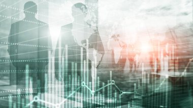 İş finansmanı grafik grafiği. Trading Forex Borsası yatırım fintech kavramı. Karışık medya.