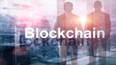 Blockchain teknoloji kavramı sunucu arka planda. Veri şifreleme