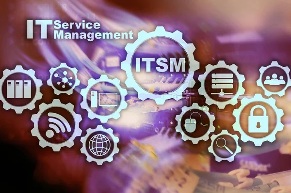 ITSM. IT Service Management. Concept for information technology service management on supercomputer background — Stock Photo, Image