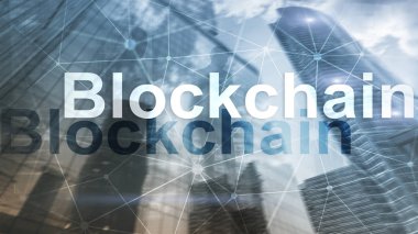 Blockchain teknoloji kavramı sunucu arka planda. Veri şifreleme
