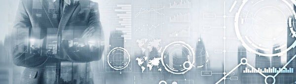 Баннер сайта, Инвестиционная панель. Диаграмма График Фондовая торговля прозрачным бизнес-фон