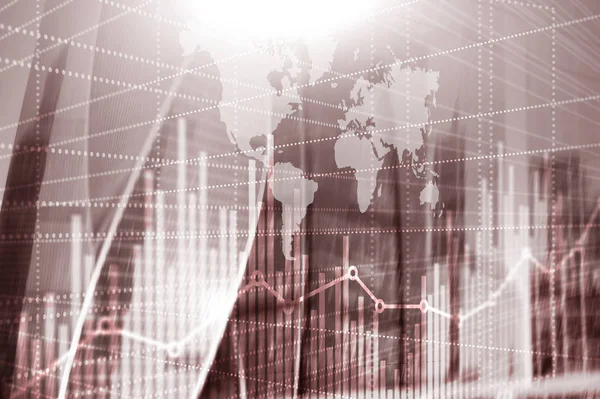 Graphique des finances des entreprises. Trading Forex Exchange Investment Fintech concept. Techniques mixtes — Photo