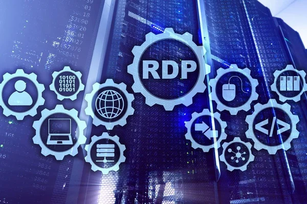 RDP Remote Desktop Protocol Термінальні служби. Фото сервера — стокове фото