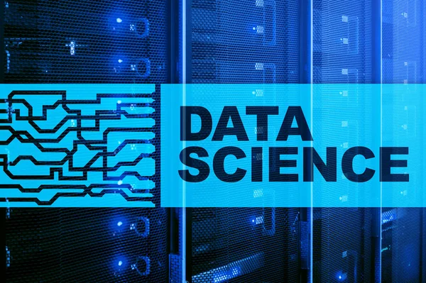 Data Science Artificial Intelligence Concept. Futuristic Supercomputer background