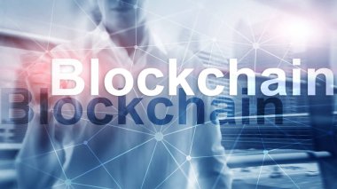 Blockchain teknoloji kavramı sunucu arka planda. Veri şifreleme.