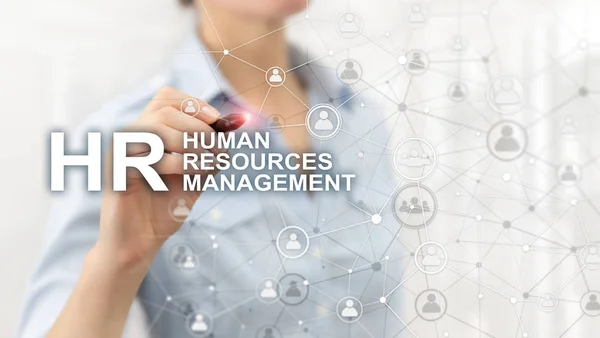 Human resource management, HR, Team Building and recruitment concept on blurred background.