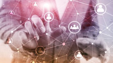 Çift pozlama insan yapısı Hr - insan kaynakları yönetimi ve işe alım kavramı ağ.