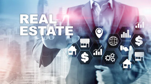 Real estate. Property insurance and security concept. Abstract business background — Stock Photo, Image