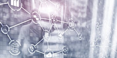 Şeyler bilgi ve telekomünikasyon teknolojisi dijital kavram internet. Karışık ortam