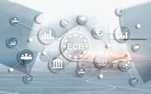 ECB Evropská centrální banka Pojetí podnikového financování. — Stock fotografie
