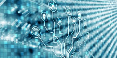 Çok. Dijitalleşme, Dijital bozulma arka plan matris bilgi teknolojisi ve internet kavramı