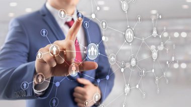 HR İnsan Kaynakları Yönetimi Halkların İlişki Organizasyonu Yapısı Sanal Ekran Karışık Ortam