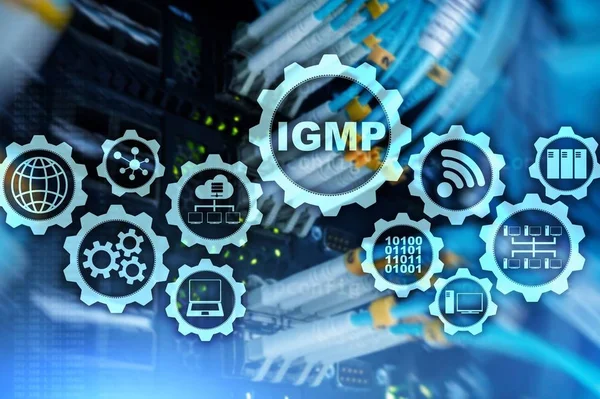 IGMP. Concepto de protocolo de gestión de grupos de Internet. Tecnología de comunicaciones. —  Fotos de Stock