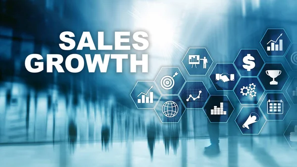 Grafiek groei concept. Omzetstijging, marketing strategie. Dubbele blootstelling met zakelijke grafiek. — Stockfoto