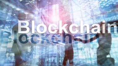 Veri şifreleme. Sunucu arka planında Blockchain Kavramı.