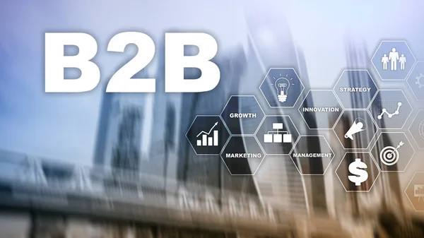 Business to business B2B - Avenir technologique. Modèle d'affaires. Technologie financière et concept de communication . — Photo
