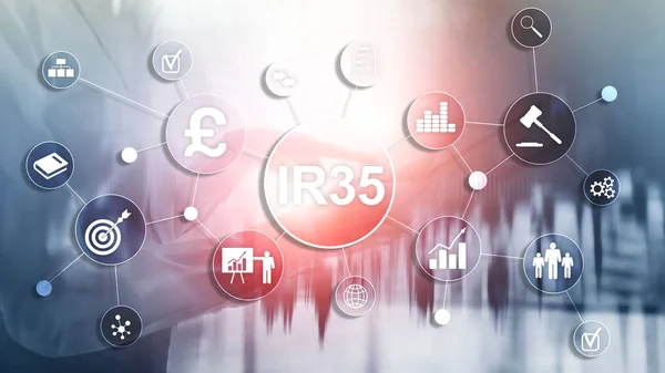 Ir35 Finance concept. Verenigd Koninkrijk fiscaal recht, belastingontwijking. — Stockfoto