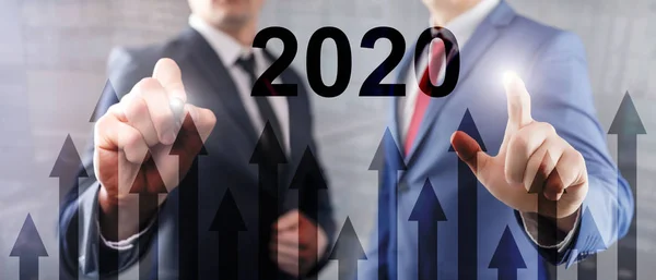Concepto de Corpotare. Nuevo año 2020. fondo de pantalla presentación de negocios . — Foto de Stock