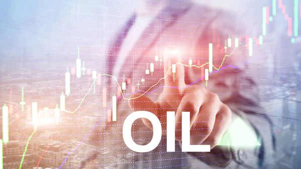 油价呈上升趋势。原油价格股票交易上升。油价上涨。箭头上升。抽象业务背景. — 图库照片
