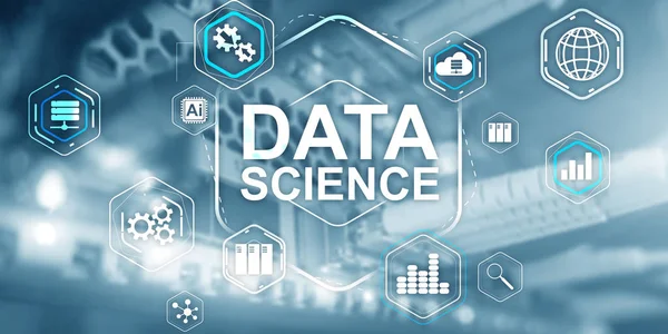 Fondo de la sala de servidores. Big Data análisis de la ciencia concepto de tecnología de la información . — Foto de Stock