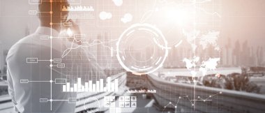 Bi Anahtar performans göstergesi Kpi Analiz panosu saydam bulanık arka plan. İş zekası