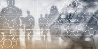 Takım Çalışması Takım İşbirliği Konsepti. İş resmi Gears.