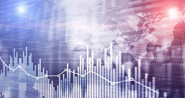 Diagram över affärsekonomi diagrammet. Trading Forex Exchange investeringar FinTech koncept. Blandade medier. — Stockfoto