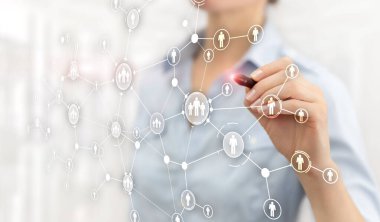 HR İnsan Kaynakları Yönetimi Halkların İlişki Organizasyonu Yapısı Sanal Ekran Karışık Ortam.