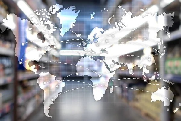 Mappa Global Logistics Partnership. Importa concetto di esportazione . — Foto Stock