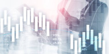 Finansal Yatırım Konsepti. Borsa ticaret grafiği ve şamdan grafiği
