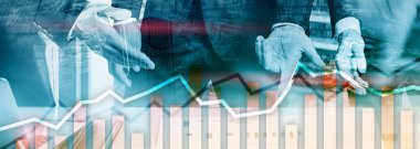 Turuncu ticaret çizelgeleri. Borsa konsepti. İş geçmişi.