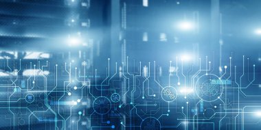 Şematik elektronik taslak sunucu odası bilgi iletişim teknolojisi arka plan. Şablon tasarım kopyalama alanı