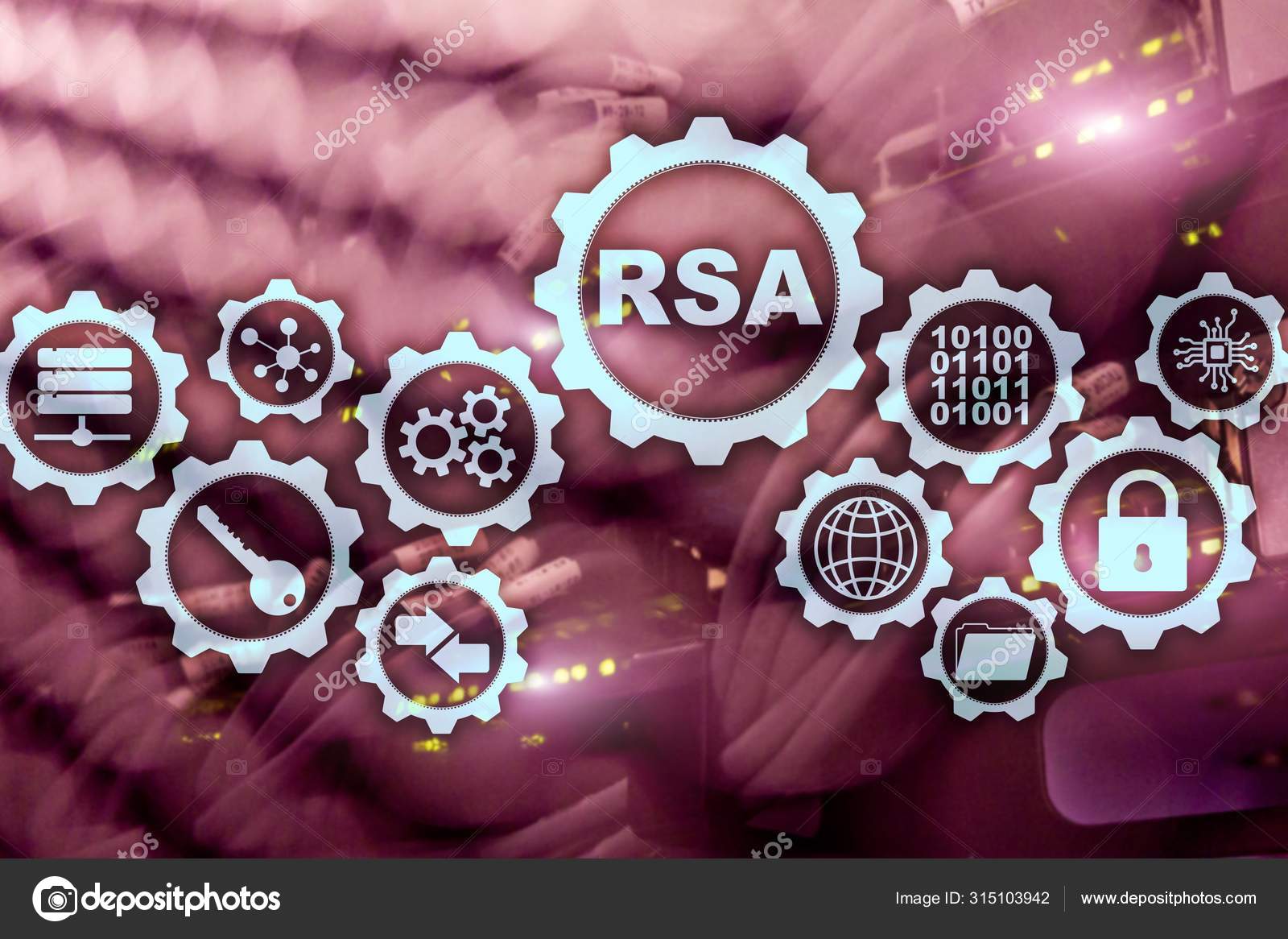 RSA. Rivest Shamir Adleman cryptosystem. Cryptography and Network Security  — Stock Photo © Funtap #315103942
