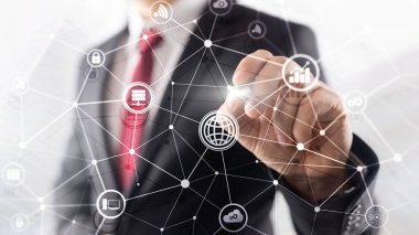 Tedarikçi merkezindeki çizgi ve noktaların soyut arkaplan resmi.