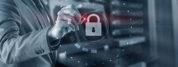 Digitale Cyber-Sicherheit. Datenschutz, Informationssicherheit und Verschlüsselung. — Stockfoto