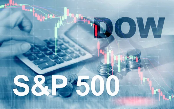 Amerikanischer Aktienmarkt. Sp500 und Dow Jones. Geschäftskonzept für den Finanzhandel. — Stockfoto