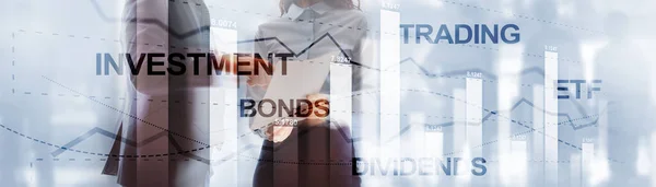Trading Bonds Dividenden ETF-Konzept. Hintergrund für die Präsentation. — Stockfoto