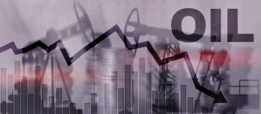 Petrol fiyatları düştü. Petrol kulesi arka planı bulanıklaştırdı. Namlu oku aşağı.