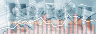 Turuncu ticaret çizelgeleri. Borsa konsepti.