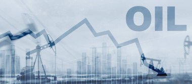 Petrol fiyatları düştü. Petrol kulesi arka planı bulanıklaştırdı. Namlu oku aşağı.
