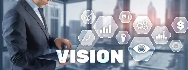 Visão Business Finance Concept na tela virtual. — Fotografia de Stock
