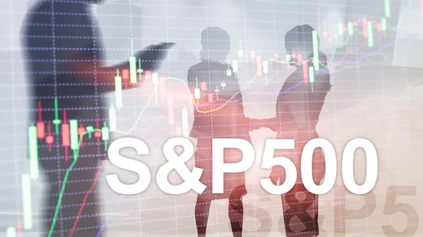 미국 증권 시장 지수 S P 500 - SPX 의 실루엣. — 스톡 사진