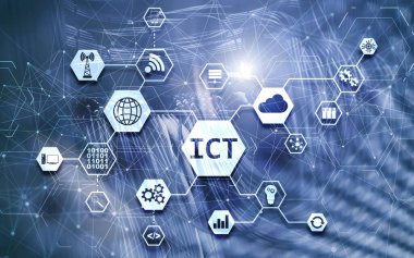 Bilgi ve İletişim Teknolojisi Projesi 2020. Süper bilgisayar Bulanık Arkaplan.