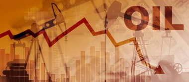 Petrol fiyatları düştü. Petrol kulesi arka planı bulanıklaştırdı. Namlu oku aşağı.