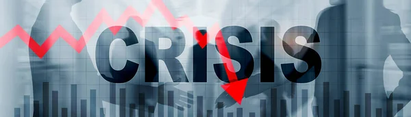 Crisis y flecha roja en banner abstracto del sitio web. — Foto de Stock